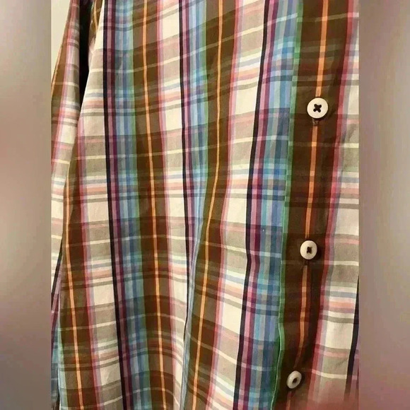Peter Millar Striped 100% Cotton Button Down/ Button Up Dress Shirt Size Medium - Picture 6 of 9